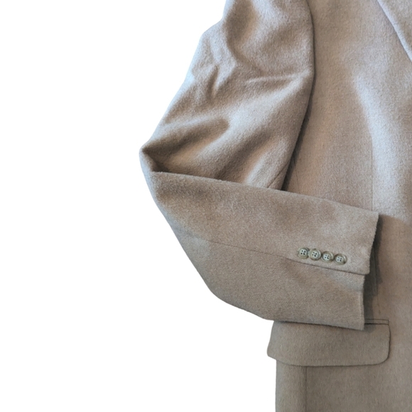 Roundtree & Yorke 100% camel hair neutral oatmeal classic sports coat sz 46L - Picture 5 of 9